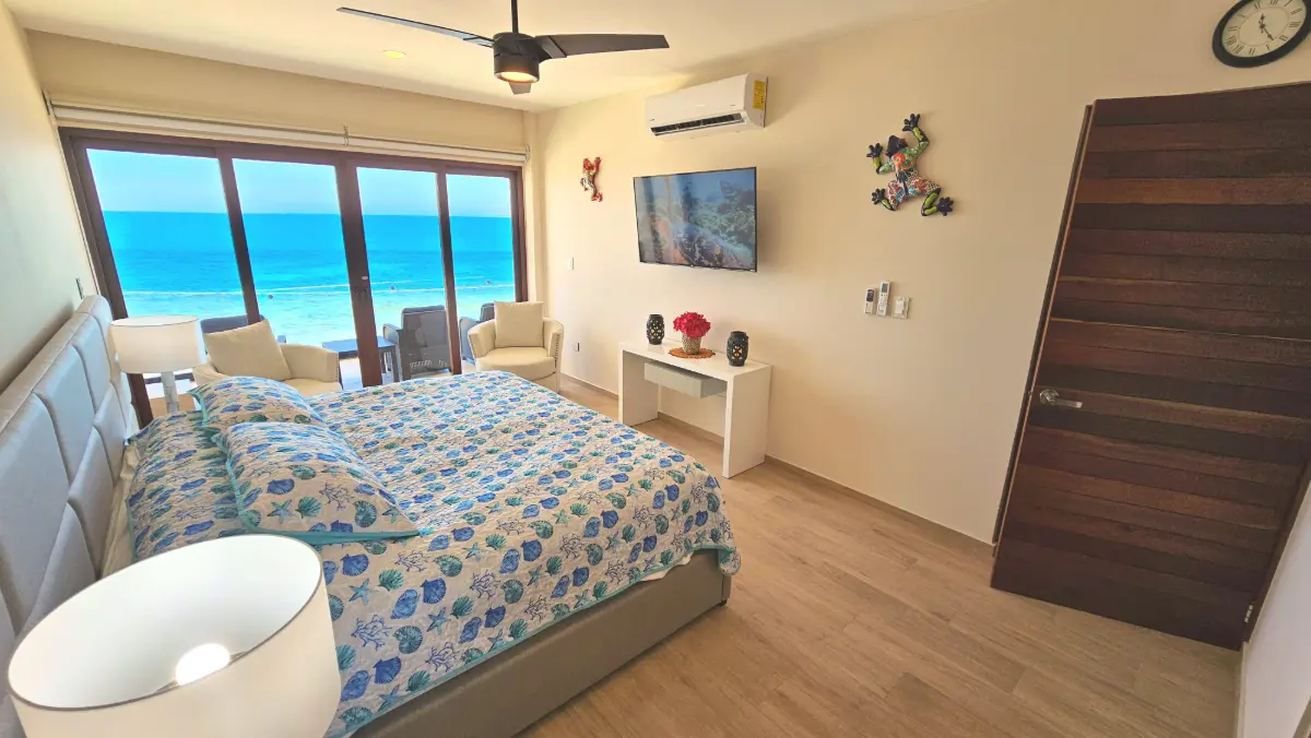 Property bedroom with ocean view
